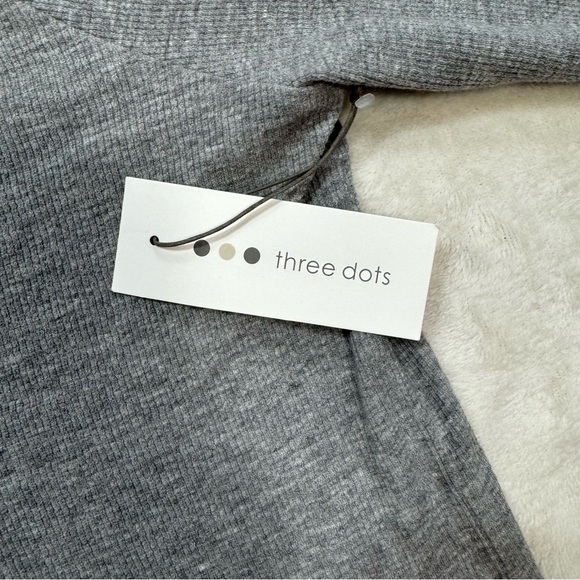 NWT New Three Dots Long Sleeve Henley Grey Top Size L - Picture 10 of 10